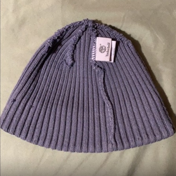 Gray Ribbed Watch Cap with Timberland Logo - Picture 4 of 5